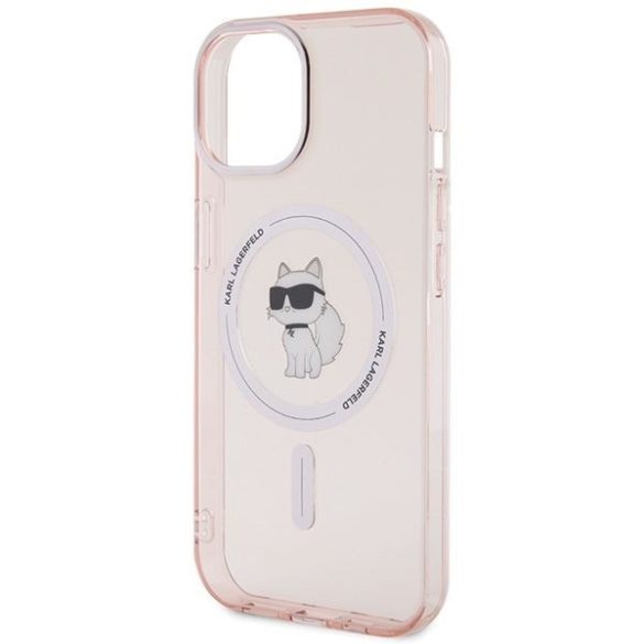 Karl Lagerfeld KLHMP15SHFCCNOP iPhone 15 / 14 / 13 6.1" rózsaszín keménytok IML Choupette MagSafe