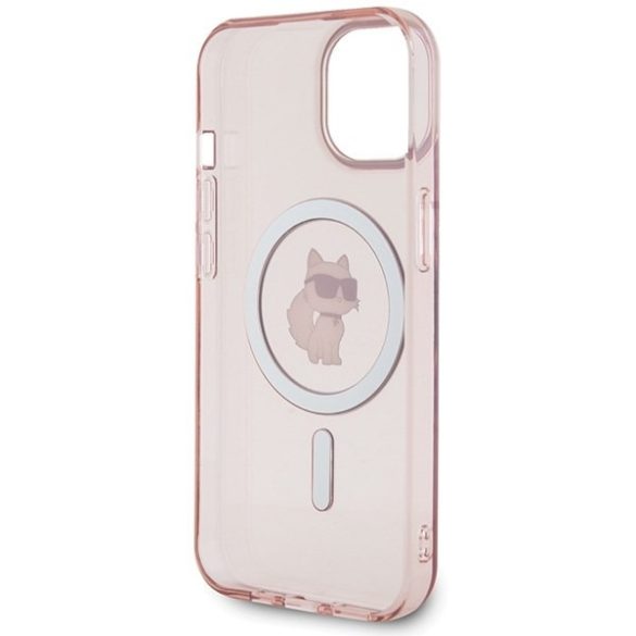 Karl Lagerfeld KLHMP15SHFCCNOP iPhone 15 / 14 / 13 6.1" rózsaszín keménytok IML Choupette MagSafe