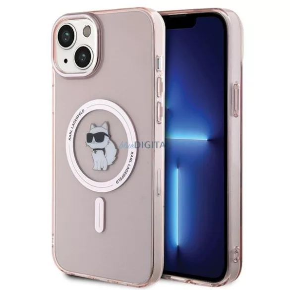 Karl Lagerfeld KLHMP15MHFCCNOP iPhone 15 Plus 6.7" rózsaszín keménytok IML Choupette MagSafe