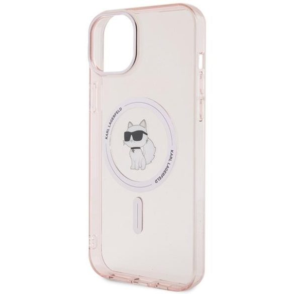 Karl Lagerfeld KLHMP15MHFCCNOP iPhone 15 Plus / 14 Plus 6.7" rózsaszín keménytok IML Choupette MagSafe