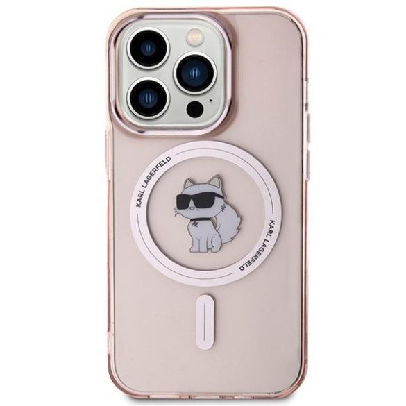 Karl Lagerfeld KLHMP15LHFCCNOP iPhone 15 Pro 6.1" rózsaszín keménytok IML Choupette MagSafe