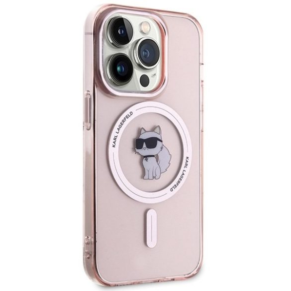 Karl Lagerfeld KLHMP15LHFCCNOP iPhone 15 Pro 6.1" rózsaszín keménytok IML Choupette MagSafe
