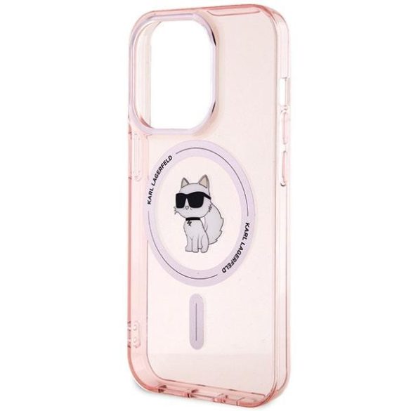 Karl Lagerfeld KLHMP15LHFCCNOP iPhone 15 Pro 6.1" rózsaszín keménytok IML Choupette MagSafe