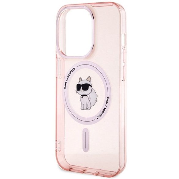 Karl Lagerfeld KLHMP15LHFCCNOP iPhone 15 Pro 6.1" rózsaszín keménytok IML Choupette MagSafe