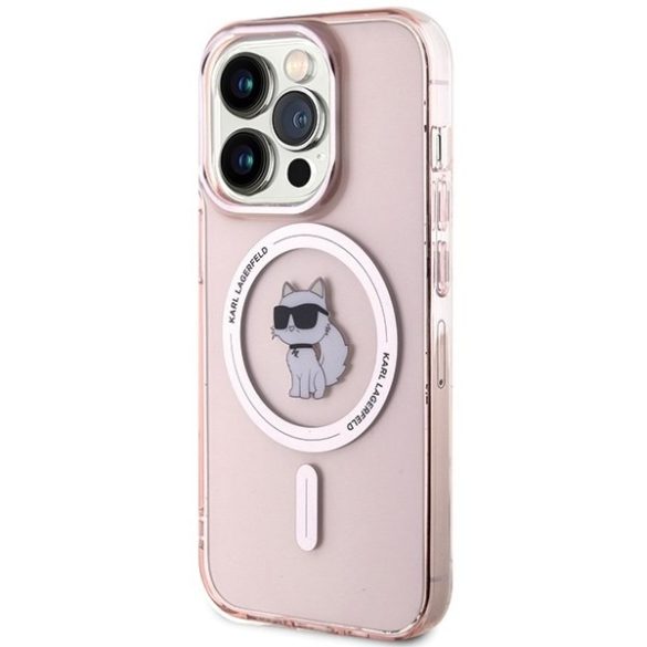 Karl Lagerfeld KLHMP15XHFCCNOP iPhone 15 Pro Max 6.7" rózsaszín keménytok IML Choupette MagSafe