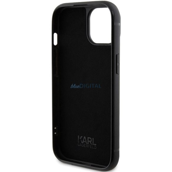 Karl Lagerfeld KLHCP15SHDSPLK iPhone 15 / 14 / 13 6.1" fekete keménytok strasszos