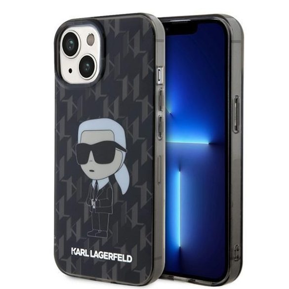 Karl Lagerfeld KLHCP15SHNKMKLK iPhone 15 / 14 / 13 6.1" fekete keménytok Monogram ikonikus