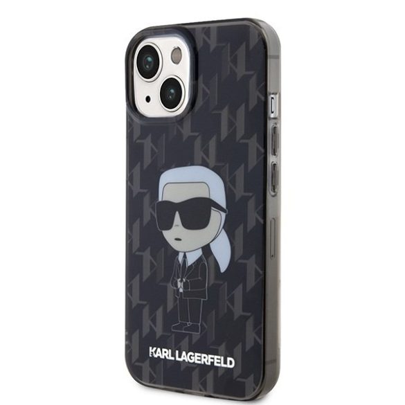 Karl Lagerfeld KLHCP15SHNKMKLK iPhone 15 / 14 / 13 6.1" fekete keménytok Monogram ikonikus