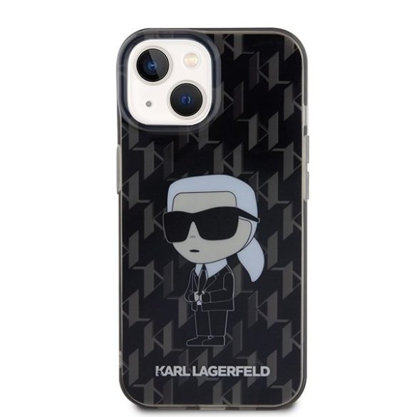 Karl Lagerfeld KLHCP15SHNKMKLK iPhone 15 / 14 / 13 6.1" fekete keménytok Monogram ikonikus