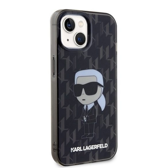 Karl Lagerfeld KLHCP15SHNKMKLK iPhone 15 / 14 / 13 6.1" fekete keménytok Monogram ikonikus