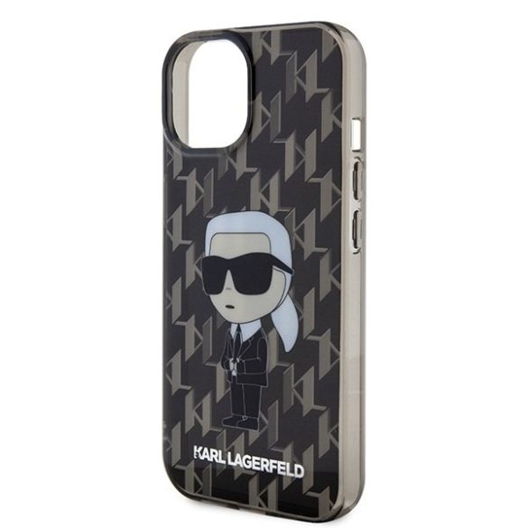 Karl Lagerfeld KLHCP15SHNKMKLK iPhone 15 / 14 / 13 6.1" fekete keménytok Monogram ikonikus