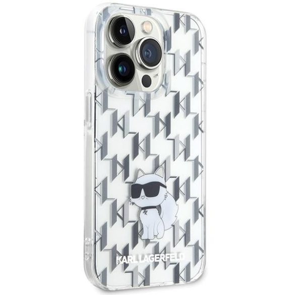 Karl Lagerfeld KLHCP15LHNCMKLT iPhone 15 Pro 6.1" átlátszó keménytok Monogram Choupette iPhone 15 Pro 6.1" átlátszó keménytok