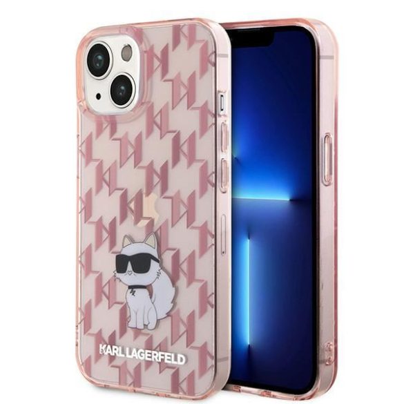 Karl Lagerfeld KLHCP15SHNCMKLP iPhone 15 6.1" rózsaszín keménytok Monogram Choupette