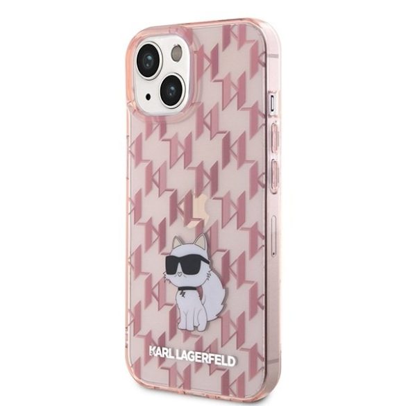 Karl Lagerfeld KLHCP15SHNCMKLP iPhone 15 / 14 / 13 6.1" rózsaszín keménytok Monogram Choupette