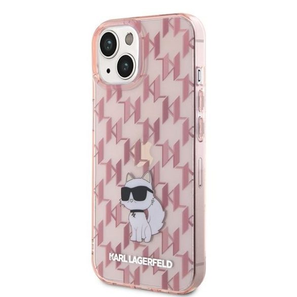 Karl Lagerfeld KLHCP15SHNCMKLP iPhone 15 6.1" rózsaszín keménytok Monogram Choupette