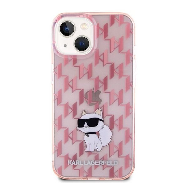 Karl Lagerfeld KLHCP15SHNCMKLP iPhone 15 / 14 / 13 6.1" rózsaszín keménytok Monogram Choupette