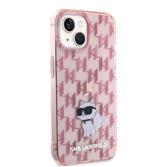 Karl Lagerfeld KLHCP15SHNCMKLP iPhone 15 6.1" rózsaszín keménytok Monogram Choupette