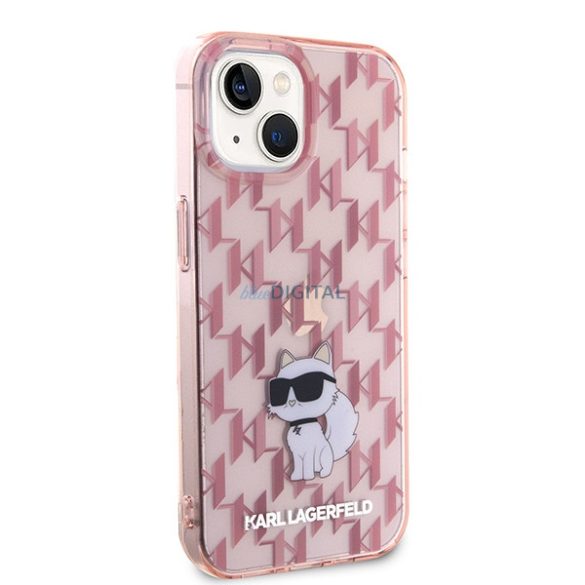 Karl Lagerfeld KLHCP15SHNCMKLP iPhone 15 / 14 / 13 6.1" rózsaszín keménytok Monogram Choupette