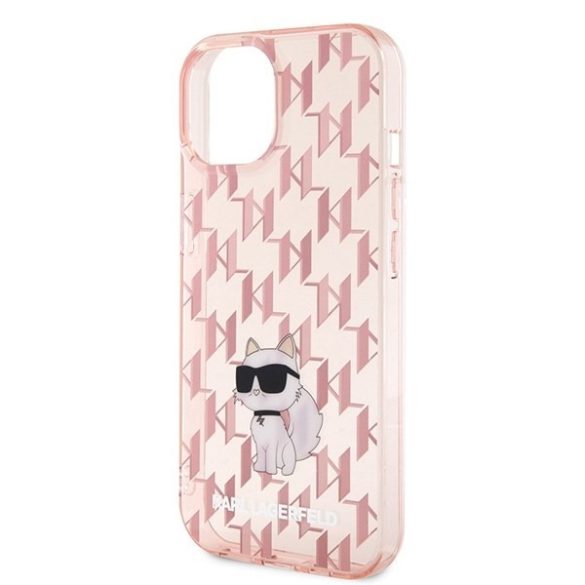 Karl Lagerfeld KLHCP15SHNCMKLP iPhone 15 / 14 / 13 6.1" rózsaszín keménytok Monogram Choupette