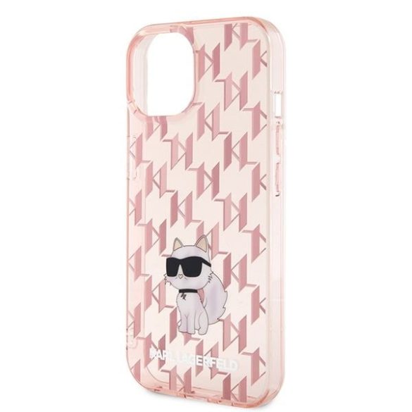 Karl Lagerfeld KLHCP15SHNCMKLP iPhone 15 6.1" rózsaszín keménytok Monogram Choupette