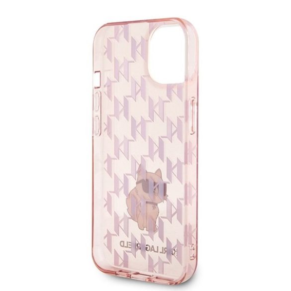 Karl Lagerfeld KLHCP15SHNCMKLP iPhone 15 / 14 / 13 6.1" rózsaszín keménytok Monogram Choupette