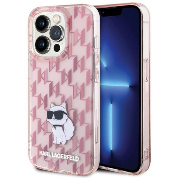 Karl Lagerfeld KLHCP15LHNCMKLP iPhone 15 Pro 6.1" rózsaszín keménytok Monogram Choupette