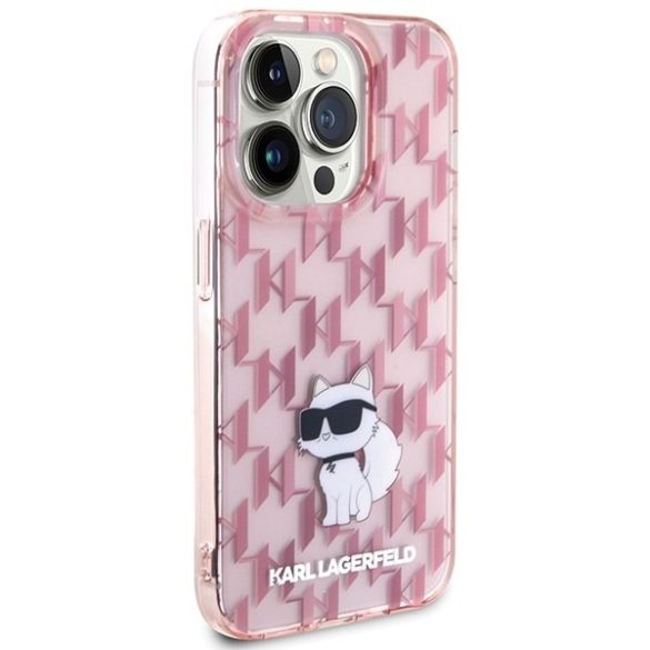 Karl Lagerfeld KLHCP15LHNCMKLP iPhone 15 Pro 6.1" rózsaszín keménytok Monogram Choupette