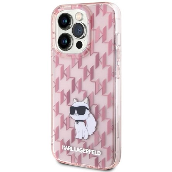 Karl Lagerfeld KLHCP15XHNCMKLP iPhone 15 Pro Max 6.7" rózsaszín keménytok Monogram Choupette