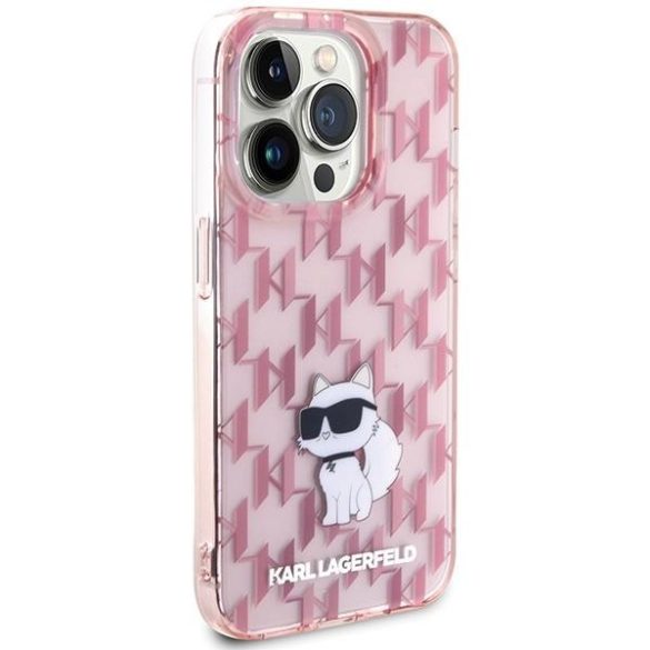 Karl Lagerfeld KLHCP15XHNCMKLP iPhone 15 Pro Max 6.7" rózsaszín keménytok Monogram Choupette