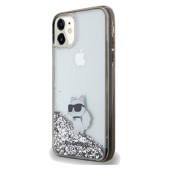 Karl Lagerfeld KLHCN61LKCNSK iPhone 11 / Xr 6.1" átlátszó keménytok folyékony csillogó Choupette