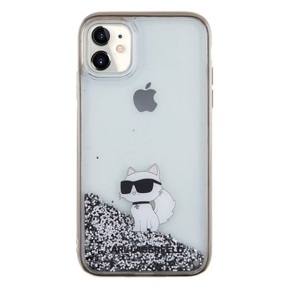 Karl Lagerfeld KLHCN61LKCNSK iPhone 11 / Xr 6.1" átlátszó keménytok folyékony csillogó Choupette