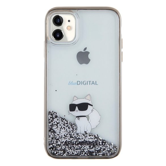 Karl Lagerfeld KLHCN61LKCNSK iPhone 11 / Xr 6.1" átlátszó keménytok folyékony csillogó Choupette