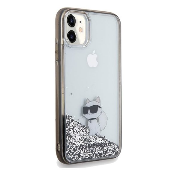 Karl Lagerfeld KLHCN61LKCNSK iPhone 11 / Xr 6.1" átlátszó keménytok folyékony csillogó Choupette