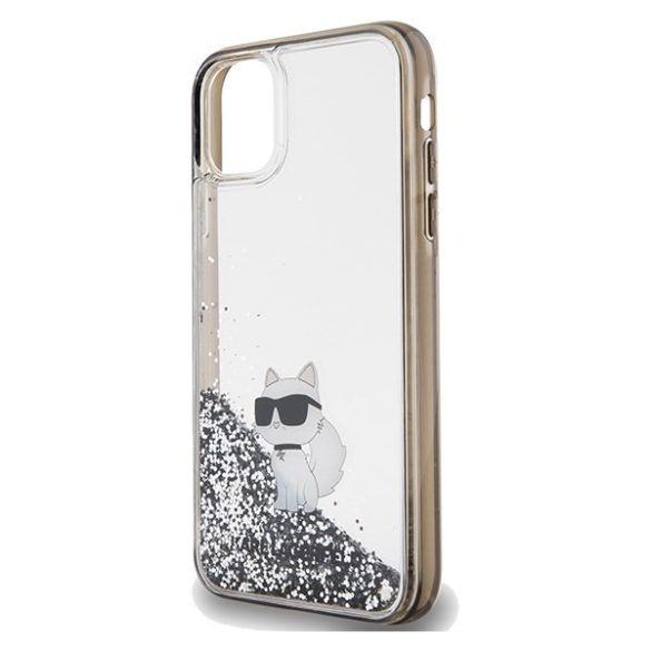 Karl Lagerfeld KLHCN61LKCNSK iPhone 11 / Xr 6.1" átlátszó keménytok folyékony csillogó Choupette