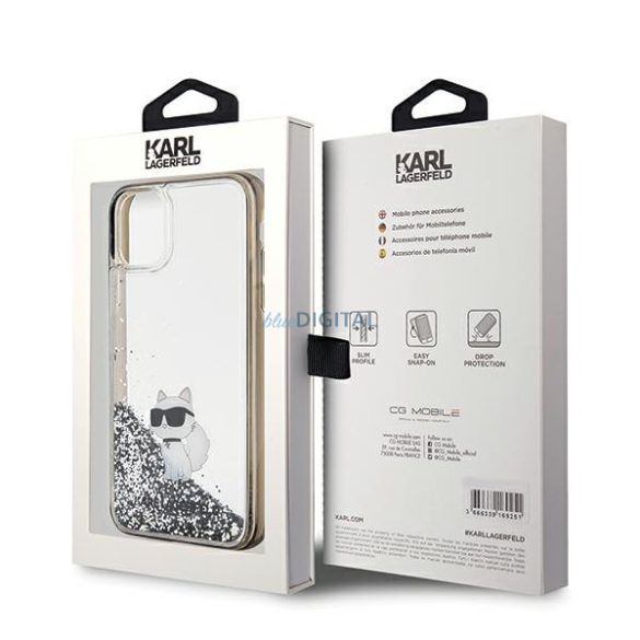 Karl Lagerfeld KLHCN61LKCNSK iPhone 11 / Xr 6.1" átlátszó keménytok folyékony csillogó Choupette