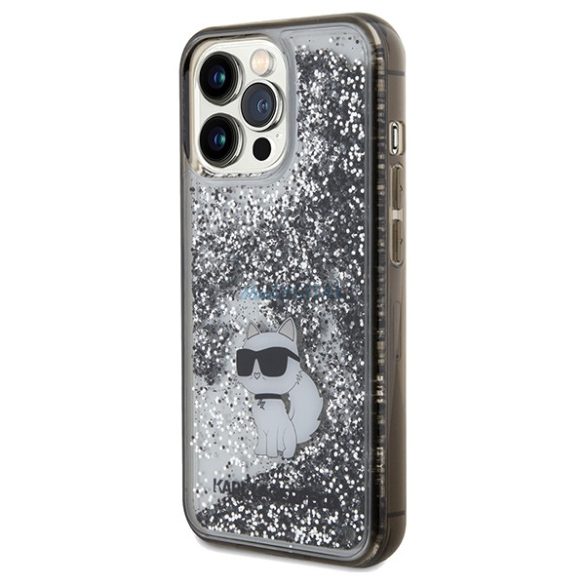Karl Lagerfeld KLHCP13LLKCNSK iPhone 13 Pro / 13 6.1" átlátszó keménytok folyékony csillogó Choupette