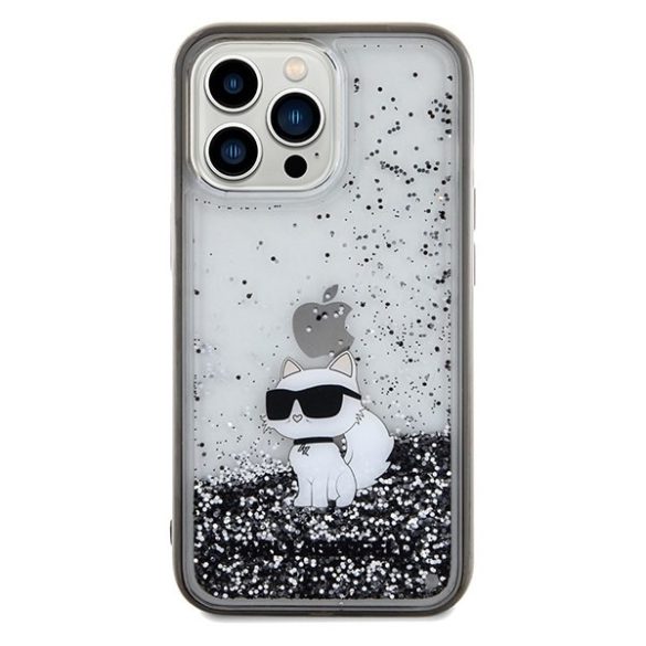 Karl Lagerfeld KLHCP13LLKCNSK iPhone 13 Pro / 13 6.1" átlátszó keménytok folyékony csillogó Choupette