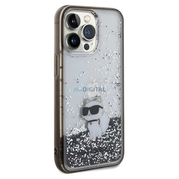 Karl Lagerfeld KLHCP13LLKCNSK iPhone 13 Pro / 13 6.1" átlátszó keménytok folyékony csillogó Choupette