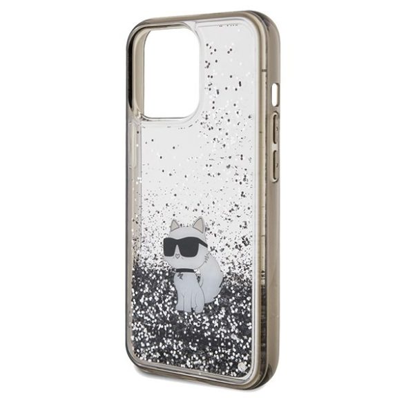 Karl Lagerfeld KLHCP13LLKCNSK iPhone 13 Pro / 13 6.1" átlátszó keménytok folyékony csillogó Choupette