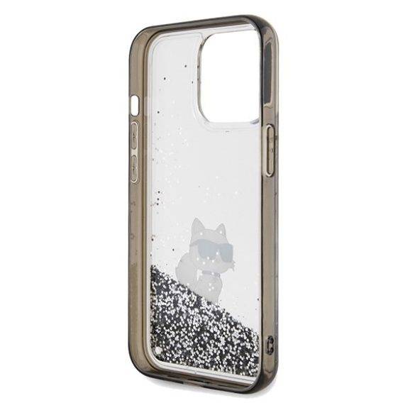 Karl Lagerfeld KLHCP13LLKCNSK iPhone 13 Pro / 13 6.1" átlátszó keménytok folyékony csillogó Choupette