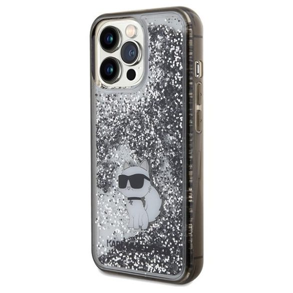 Karl Lagerfeld KLHCP13XLKCNSK iPhone 13 Pro Max 6.7" átlátszó keménytok folyékony csillogó Choupette