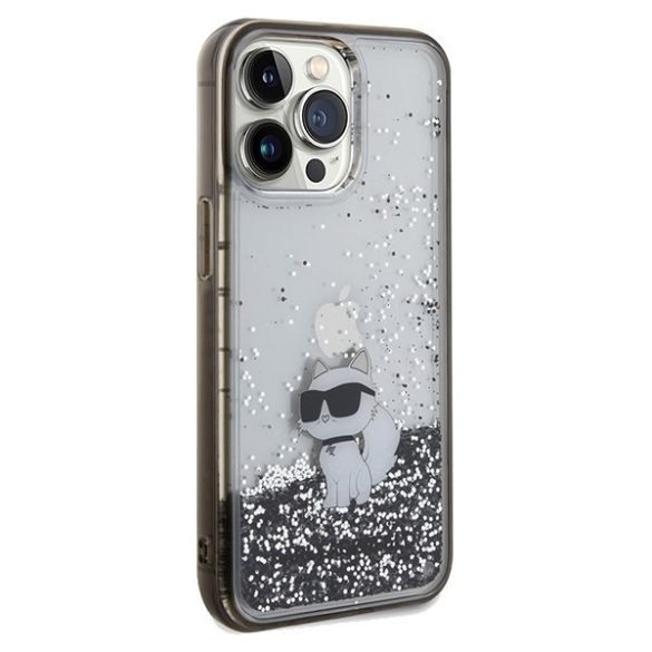 Karl Lagerfeld KLHCP13XLKCNSK iPhone 13 Pro Max 6.7" átlátszó keménytok folyékony csillogó Choupette