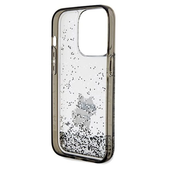 Karl Lagerfeld KLHCP14LLKCNSK iPhone 14 Pro 6.1" átlátszó keménytok folyékony csillogó Choupette