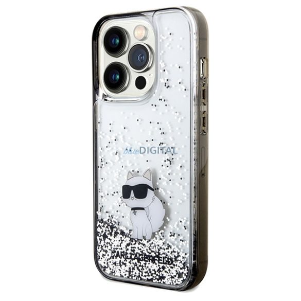 Karl Lagerfeld KLHCP14XLKCNSK iPhone 14 Pro Max 6.7" átlátszó keménytok folyékony csillogó Choupette