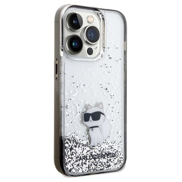 Karl Lagerfeld KLHCP14XLKCNSK iPhone 14 Pro Max 6.7" átlátszó keménytok folyékony csillogó Choupette