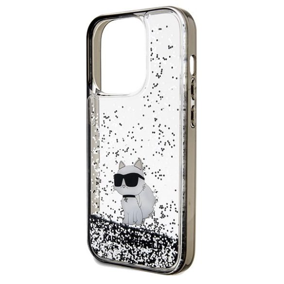 Karl Lagerfeld KLHCP14XLKCNSK iPhone 14 Pro Max 6.7" átlátszó keménytok folyékony csillogó Choupette