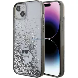   Karl Lagerfeld KLHCP15MLKCNSK iPhone 15 Plus 6.7" átlátszó keménytok folyékony Glitter Choupette