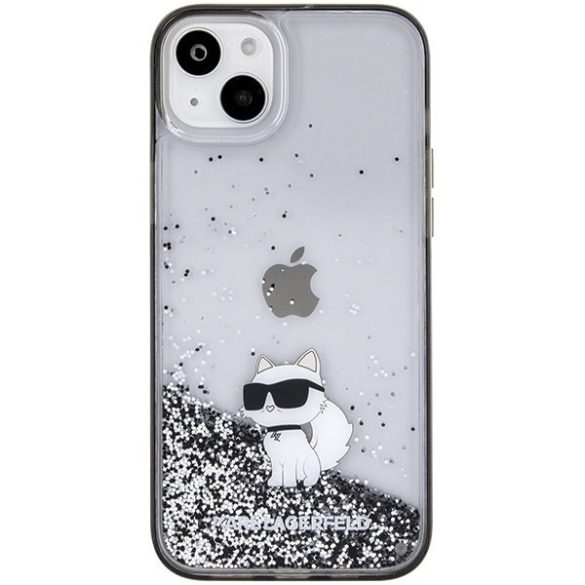 Karl Lagerfeld KLHCP15MLKCNSK iPhone 15 Plus / 14 Plus 6.7" átlátszó keménytok folyékony Glitter Choupette