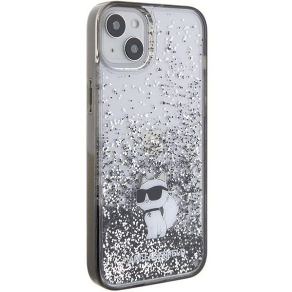 Karl Lagerfeld KLHCP15MLKCNSK iPhone 15 Plus / 14 Plus 6.7" átlátszó keménytok folyékony Glitter Choupette