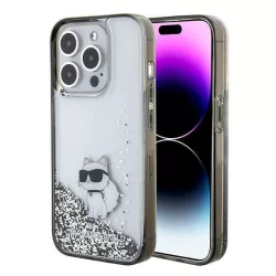   Karl Lagerfeld KLHCP15LLKCNSK iPhone 15 Pro 6.1" átlátszó keménytok folyékony csillogó Choupette